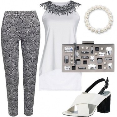 Outfit Un party chic in bianco e nero