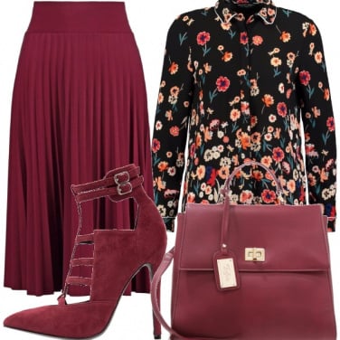 Outfit Gonna a pieghe e fiori!