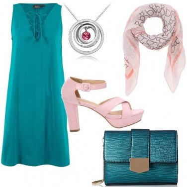 Outfit Rosa e verde acqua