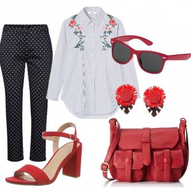 Outfit Rosso e pois