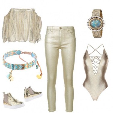 Outfit Gold girl disco
