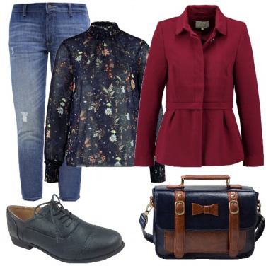 Outfit Romantica in jeans e stringate