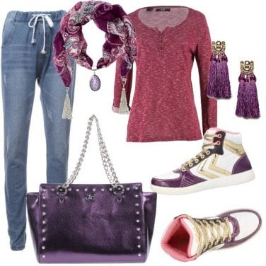 Outfit Casual in Viola
