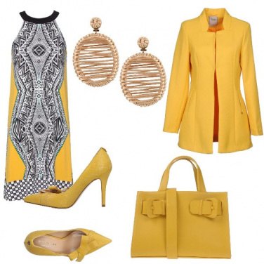 Outfit Cerimonia in giallo
