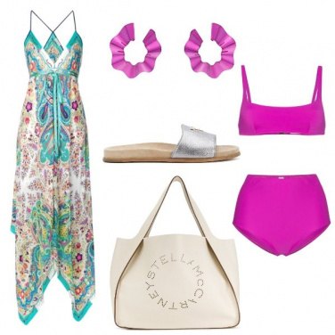 Outfit Gli orecchini fucsia
