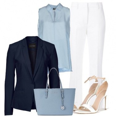 Outfit Celeste y blanco