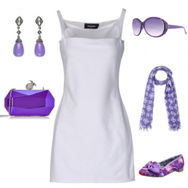 Outfit Viola+bianco chic