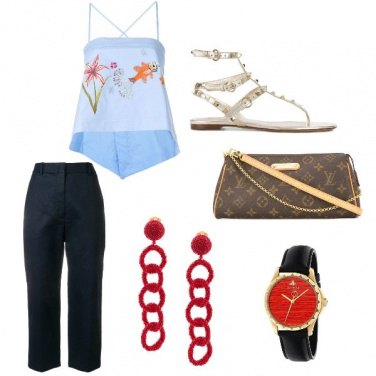 Outfit Il top azzurro