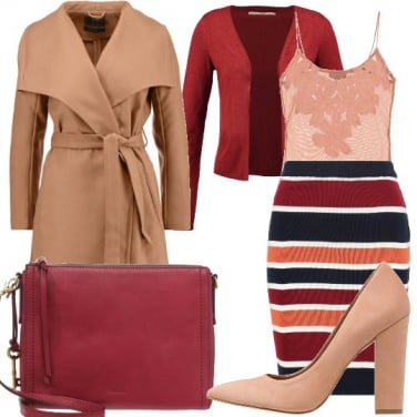 Outfit Righe e pizzo
