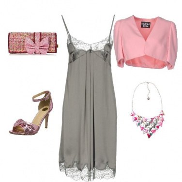 Outfit Discoteca in grigio e rosa