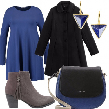 Outfit Blu cobalto e nero
