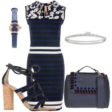 Outfit Fiori e righe