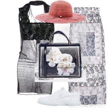 Outfit La borsa con i fiori bianchi