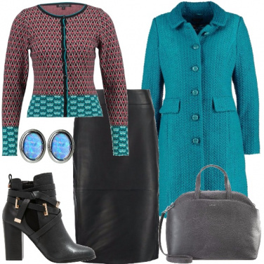 Outfit Cappotto turchese