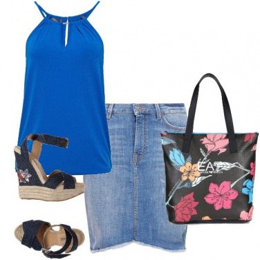 Outfit Borsa e scarpe a fiori