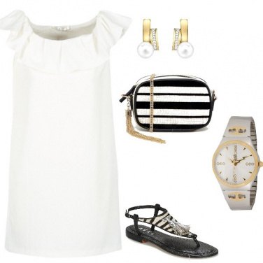 Outfit Bianco nero giorno