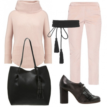 Outfit Rosa e nero
