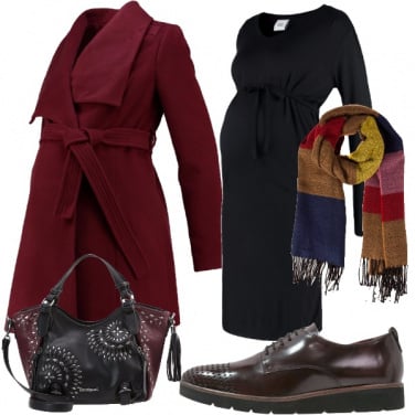 Outfit Quasi mamma in bordeaux