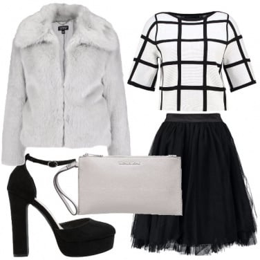 Outfit Tulle e pellicciotto