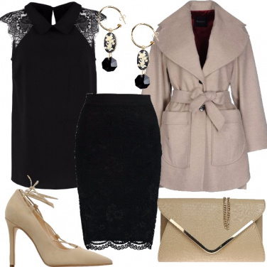 Outfit Nero e beige