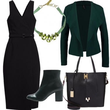 Outfit Tubino nero e verde bosco