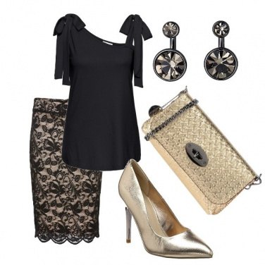 Outfit Fiocchi, pizzo e oro