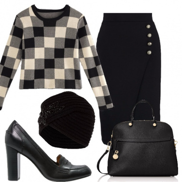 Outfit A scacchi in ufficio