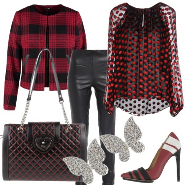 Outfit Intrecci di rosso e nero