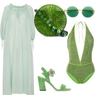 Outfit Spiaggia green