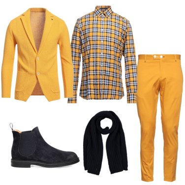trama Agregar Santuario Outfit Pantalones Amarillo Un solo color Hombre: 2 Outfit Hombre | Bantoa