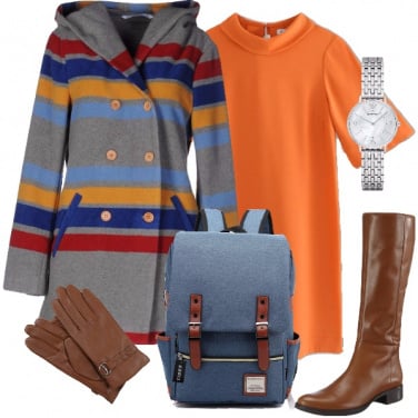 Outfit A scuola con il caban