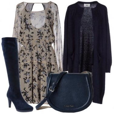 Outfit Blu e fiorellini