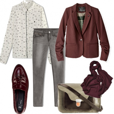 Outfit Pomeriggio in bordeaux