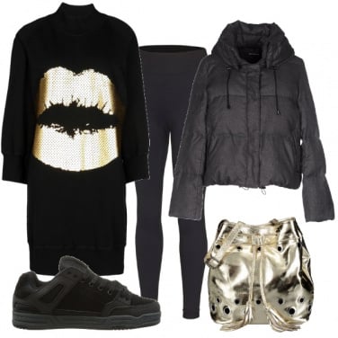 Outfit Oro e nero