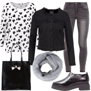 Outfit Cuori neri