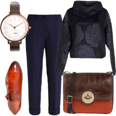 Outfit Incontro tra blu e arancio