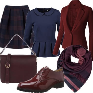 Outfit Navy e bordeaux
