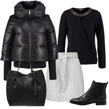 Outfit Nero e grigio