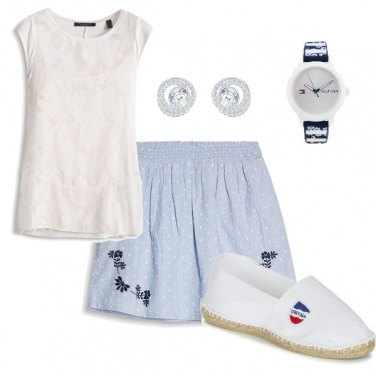 Outfit Blue and white style