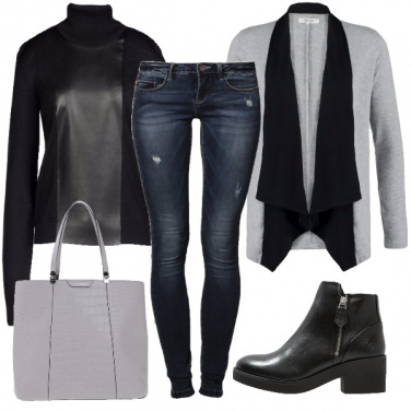 Outfit Grigio e nero