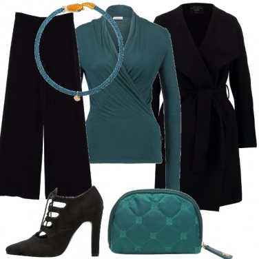 Outfit Nero e petrolio