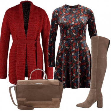 Outfit Margherite rosse e blu
