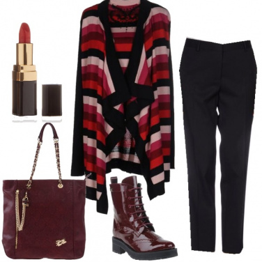 Outfit Rosso a righe