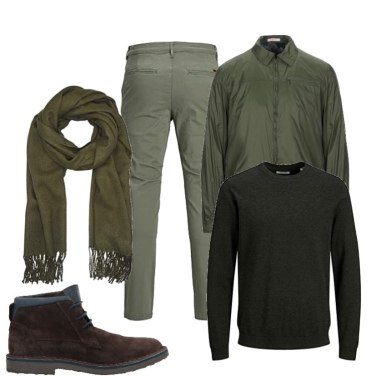 Bufanda hombre verde poliéster Jack & Jones | Bantoa