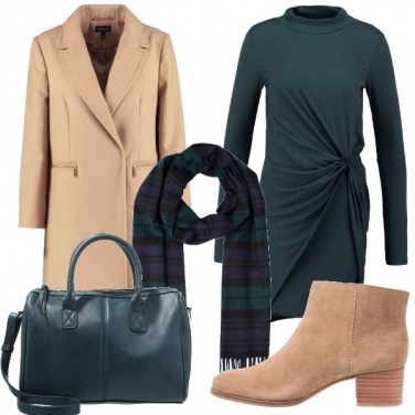 Outfit Verde e cammello