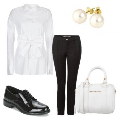 Outfit Fiocchi e perle mannish