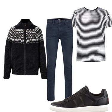 Outfit Cárdigans Negro Hombre: 2 Outfit Hombre | Bantoa