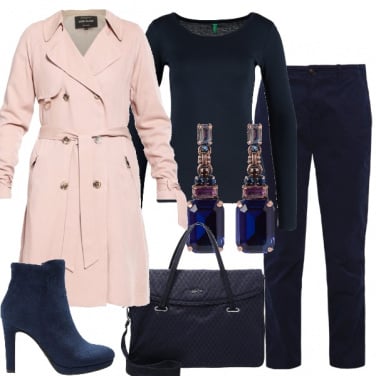 Outfit Trench e blu