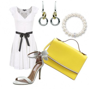 Outfit Cerimonia in giallo