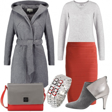 Outfit La mia gonna rosso corallo